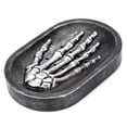 thumbnail image 2 of EeaseMX Jabonera de mano con diseño de calavera y esqueleto gótico, bandeja escurridora de jabón para cocina, baño y ducha (negra), 2 of 7