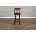 thumbnail image 4 of Sunny Designs 30" Tuscany Wood Swivel Barstool in Medium Brown (Set of 2), 4 of 7