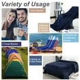 thumbnail image 4 of Unique Bargains Flannel Fleece Blanket Soft Wide Hemmed King Navy Blue, 4 of 8