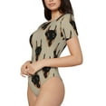 thumbnail image 2 of The Xecao Cute Black Dog Women's Crew Neck Body Suit, a short-sleeved bodysuit and basic swimsuit, both comfort and style for dating and daily life, 2 of 9
