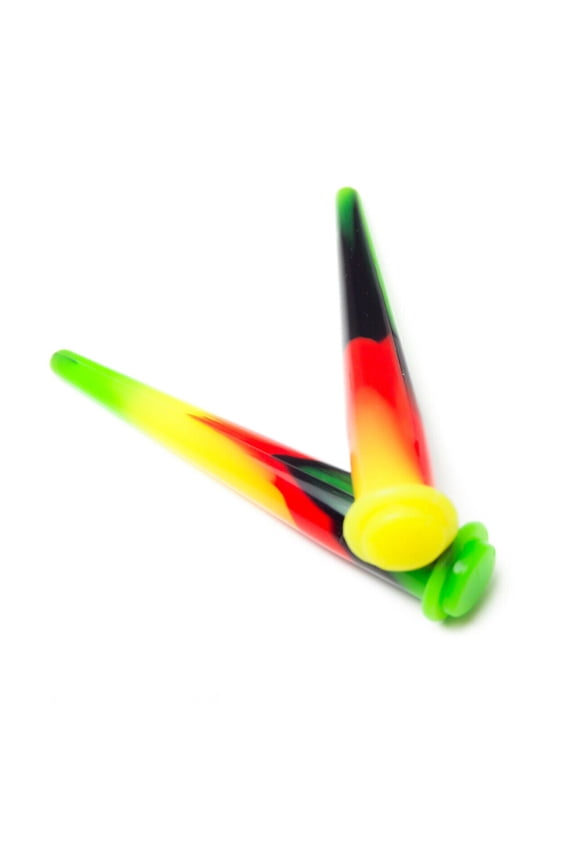 Rasta Tye Dye Silicone Ear Tapers