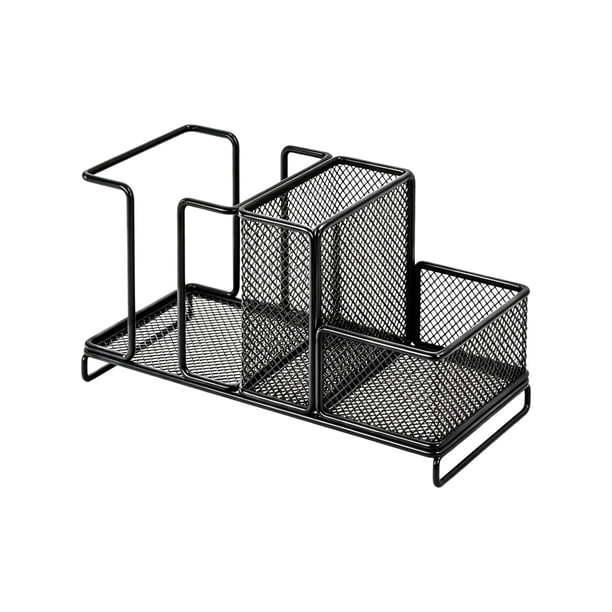 Estante de hierro para guardar vasos de papel, tazas de café y té. Organizador de escritorio para el hogar, la cocina, la oficina y el bar. Medidas: 7,87 x 4,3 x 3,54 pulgadas. Disponible en negro o