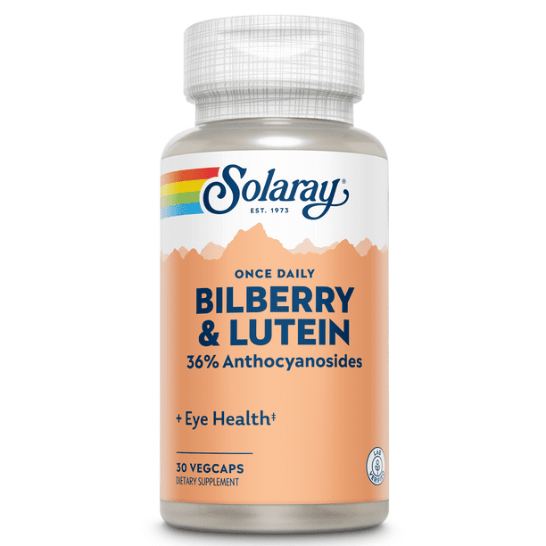 Solaray Bilberry & Lutein, Once Daily Supplement Eye Health Support