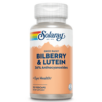 Solaray Bilberry & Lutein, Once Daily Supplement | Eye Health Support with 36% Anthocyanosides | 30 VegCaps, 30 Serv.