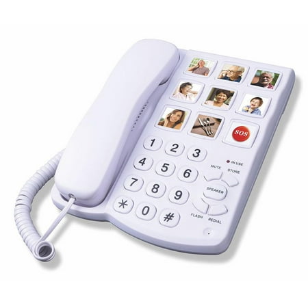 TROGN Big Button Phone For Seniors,Landline Phone For Seniors with Picture Picture,Phone with with For Elderly 9 Dialing