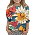 thumbnail image 2 of DeHolifer Children's T-Shirts Cute Printed Crewneck Short Sleeve Casual Summer Trendy Kids Graphic Tee Tops 3-13 Years, 2 of 5