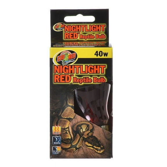 Zoo Med Nightlight Red Reptile Bulb [Bird Heaters, Reptile Incandescent Bulbs, Reptile Supplies] 40 watt