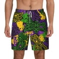 thumbnail image 3 of Uemuo Mardi Gras7 Pattern Mens Swim Trunks Quick Dry Board Shorts with Mesh Lining, Stretch Beach Shorts Quick Dry No-Chafing Board Shorts-Large, 3 of 9