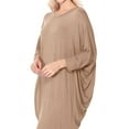 thumbnail image 3 of Women's Elegant Plus Size Loose Fit Dress Side Draped Dolman Sleeve Midi, 3 of 4