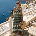 thumbnail image 3 of Xoenoiee Aztec Southwest American Tribal Tie Dye Print Women's Maxi Dresses with Pockets 2026 Summer Spring, Casual Boho Beach Long Sundress, Cotton Linen Sleeveless Tank Dress Vacation Outfits, M, 3 of 7