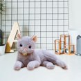 thumbnail image 1 of Snuggling Plush Cat Soft Plush Pillow Huggable Cuddly Realistic Cat Plush Figure Lindo peluche Animal Cat para fiesta Favor Cumpleaños Decoración para Gris 36cm Hugo Gato de peluche, 1 of 10