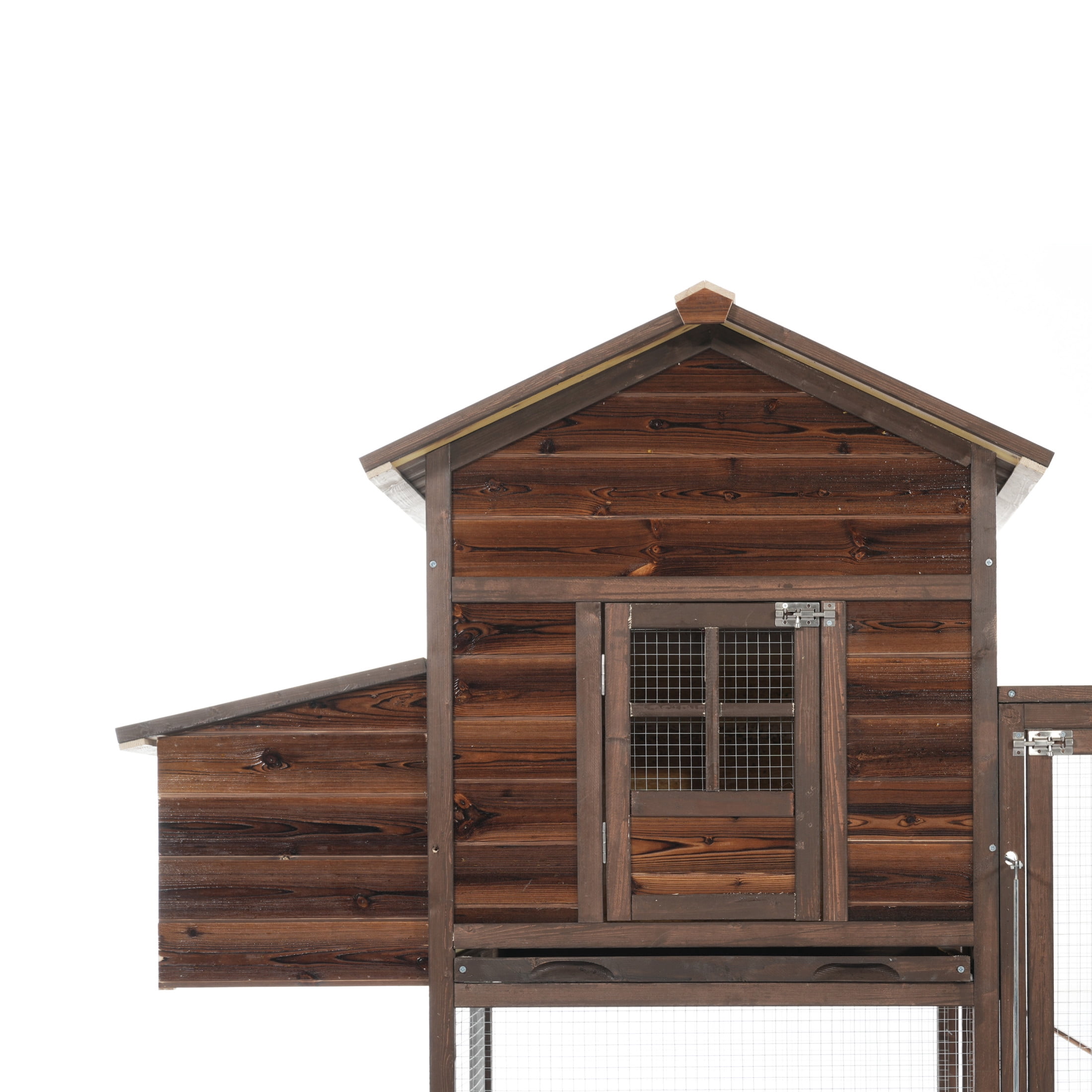 Christopher Knight Home Outdoor Wooden Chicken Coop, Elevated Hen House with Run, Nesting Box, Dark Brown