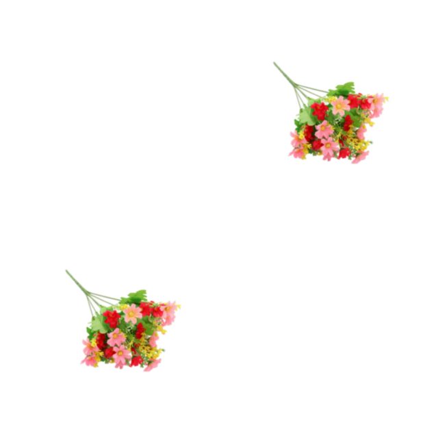 Bewildely Flores artificiales Ramo falso Hogar Jardín Boda para fiesta de autoensamblaje Rosa 2Conjunto