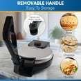 thumbnail image 4 of StarBlue Roti Maker de 10 pulgadas con calentador Roti gratuito y mango extraíble, la máquina eléctrica automática antiadherente de acero inoxidable para hacer estilo indio Chapati, omelette, Roti AC, 4 of 5