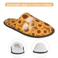 thumbnail image 3 of Slippers for Women, Brown Wood Grain Sunflower A Womens Slippers Fuzzy Winter House Shoes, Soft Anti-Skid Slippers Indoor and Outdoor, 3 of 5
