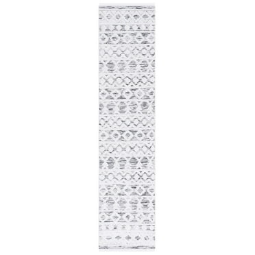 SAFAVIEH Augustine Cromwell Geometric Runner Rug, Black/Ivory, 2' x 9'