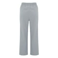 thumbnail image 6 of GZWYHT Linen Pants,Wide Leg Pants,Solid Straight Linen Pants Waist And Long Women Casual Elastic Drawstring Cotton Pants,Flowy Pants,High Waisted Pants,Baggy Pants,Grey,M, 6 of 9
