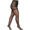 thumbnail image 2 of Berkshire Plus-Size Queen Silky Sheer Control Top Pantyhose - Reinforced Toe Stockings, Off Black, 4489, 2 of 2