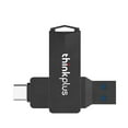 thumbnail image 1 of thinkplus MU254 128GB USB3.0 + Type-C Dual-port Metal U Disk Unidad flash USB giratoria Transmisión Meterk 128GB/Negro, 1 of 6
