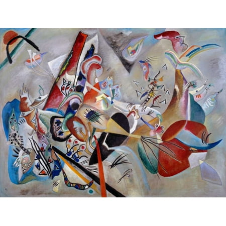 22 Inch Grid - Dans le gris Stretched Canvas - Wassily Kandinsky (22 x 28)