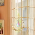 thumbnail image 5 of Clearance Hangs under $5,Top Glass Double Rings Moon For Car Chandelier Garden Window Hanging Ornament Rainbow Maker Colorful Home Decor Housewarming Gifts, 5 of 5