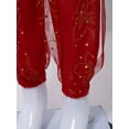 thumbnail image 7 of TiaoBug Kids Girls Floral Print Indian Belly Dance Outfits Shiny Crop Top with Bloomers Carnival Set Red 2Pcs/Set 2-3, 7 of 7