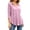 Pink, variant on hoksml Women Drawstring Hood V Neck 3/4 Sleeve Tunic Top Curved Hem Loose Raglan Pullover for Casual Daily Lounge