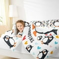 thumbnail image 4 of Homewish Cute Cartoon Penguin Bedding Comforter Set,Antarctic Wild Animal Twin Comforter Sets,Colorful Heart Print Bedding Set For Boys Hgirls,Breathable Home Decor Reversible,2pcs, 4 of 8