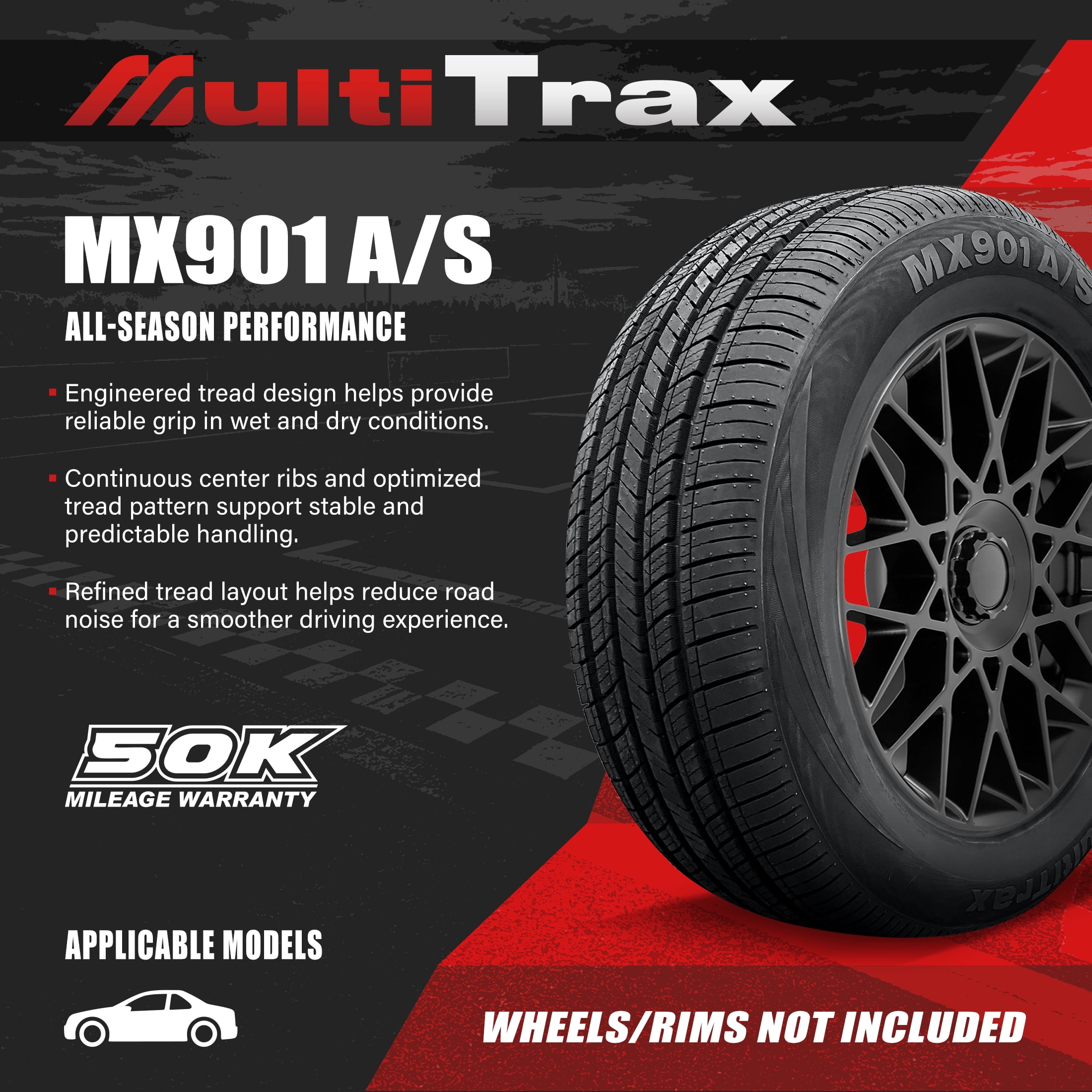 MultiTrax MX901 A/S 195/65R15 91V All Season Passenger Tire(Tire Only)
