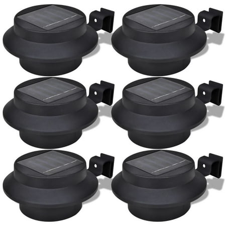 

vidaXL Outdoor Solar Lamp Set 6 pcs Fence Light Gutter Light Black