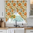 thumbnail image 4 of Thanksgiving Kitchen Window Curtains, Swag Curtains Valance for Bedroom Living Room Bathroom, Autumn Pumpkin Vintage Fallen Leaves Rod Pocket Window Treatment Curtain Block Drapes 2 Panels 28"x36", 4 of 9