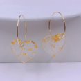 thumbnail image 1 of Pendientes de papel de aluminio dorado a la moda, pendientes colgantes de corazón de melocotón con borlas bohemias Vintage para mujer, joyería de fiesta Tan Jianjun unisex, 1 of 2