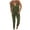 Army Green, variant on Womens Jumpsuits Casual Sleeveless Baggy Long Pants One Piece Jumpsuits Drawtring Waist Elastic Ankle Overalls Going Out Beach Summer Rompers S