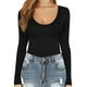thumbnail image 3 of Gibobby bodysuit mujer sexy lencería Body de manga larga con cuello Rojoondo para mujer Cómodo la Tops Trajes de cuerpo sexy Ropa de mujer (Negro, L), 3 of 5