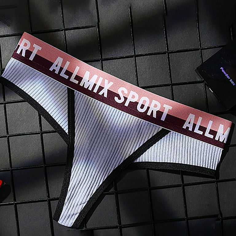 AnuirheiH Women Sexy Panties Sports Striped Low Waist Seamless Minimalist  Thong M-XL Sale Clearance
