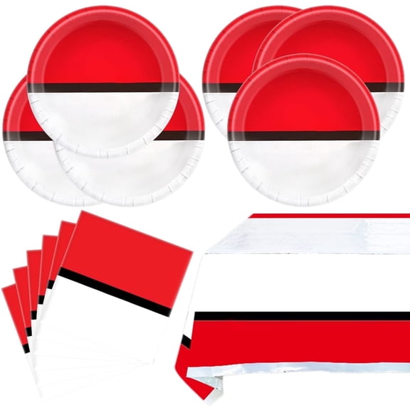 Cartoon Birthday Party Supplies Includes 20 Plates and 20 Napkins and Tablecloth71 '' x 42 '' Video Games Themed Party Tableware
