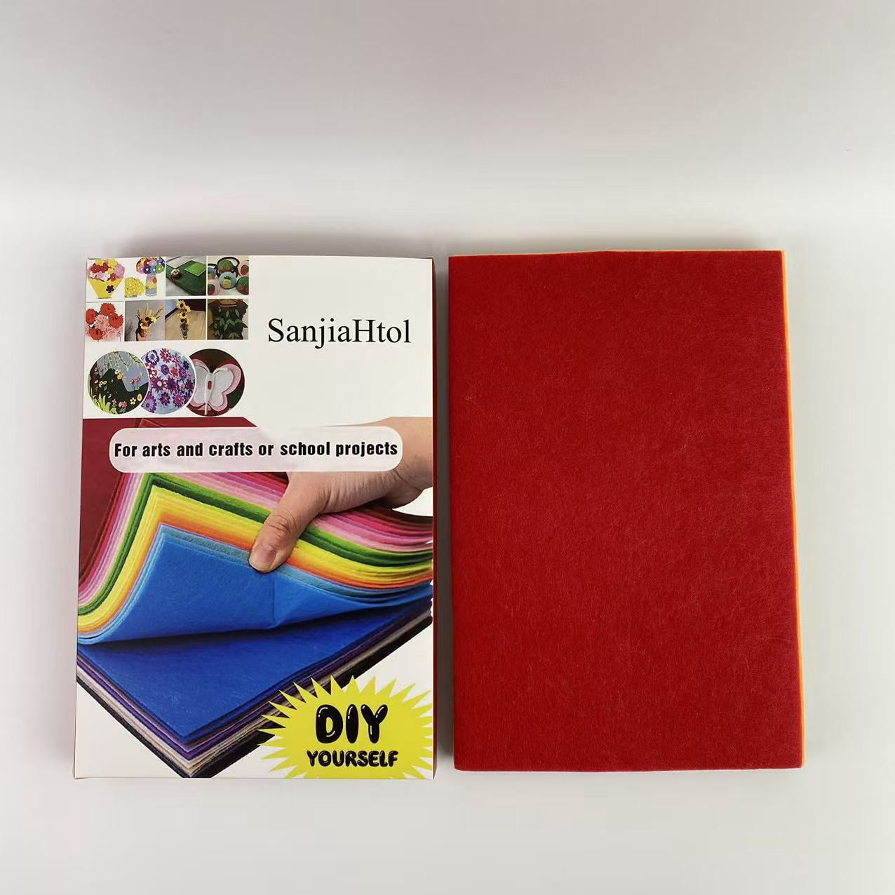 SanjiaHtol Non-woven felt,Felt Fabric Sheets, 12" x 8" Craft Felt Fabric Sheets, Assorted Felt Stiff Fabric Square