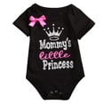 thumbnail image 1 of Newborn Baby Girls Romper, Infant One-Piece Letter Cartoon Print Jumpsuit, 1 of 5