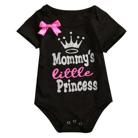 

Huyghdfb Newborn Baby Girls Romper Infant One-Piece Letter Cartoon Print Jumpsuit