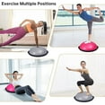 thumbnail image 2 of Nice C Half Ball, Balance Half Ball, Workout Ball, Balance Trainer, Exercise Half Ball, with Resistant Band, Strength Fitness Yoga with Bonus Foot Pump (Pink 26inch/66cm), 2 of 5