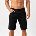 thumbnail image 2 of Avirosel Men's Casual Slim Fit Faux Denim Jean Shorts Skinny Stretch Summer Hot Short with Pockets for Summer Daily Wear Black, 2 of 5