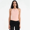 thumbnail image 5 of Women'S Casual Halter Neck Draped Front Open Back Tank Top Light Pink L, 5 of 8