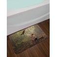 thumbnail image 2 of Jungle Bath Mat, Asian Man in Forest Training His Fighting Bird Eco Spiritual Life Picture Print, Non-Slip Plush Mat Bathroom Kitchen Laundry Room Decor, 29.5 X 17.5 Inches, Green Brown, Ambesonne, 2 of 2