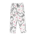 thumbnail image 4 of Xecao Alpacas and Hearts Women's Straight Lounge Pajama Pants: The Epitome of Relaxed Sleepwear, 4 of 9