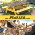 thumbnail image 6 of Spring Flowers Table Cloths for 8 Foot Rectangle Tables, Farmhouse Vintage Black Plaid Wood Grain Patio Waterproof Elastic Fitted Tablecloths, Washable Rectangular Table Cover for Camping, 6 of 8