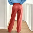 thumbnail image 4 of Dwralegc Women's Fleece Lined Sweatpants Winter Baaggy Athletic Wide Leg Sweatpants Warm Elastic Waist Drawstring Pant with Pockets Saffron M, 4 of 4