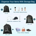 thumbnail image 3 of Uxcell Travel Storage Bags with Toggle Waterproof 210D Polyester Drawstring Bag Stuff Sack Cinch Bag Black 10 x 12 Inch, 3 of 7