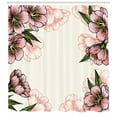 thumbnail image 3 of Ambesonne Peach Shower Curtain, Botanical Spring Flowers, 69"Wx84"L, Coral Green Yellow, 3 of 3
