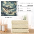 thumbnail image 6 of Yayeee 6 Pack Kitchen Dish Cloths for Washing Dishes Soft Absorbent Microfiber Towels, Beige Floating Whale, 6 of 9