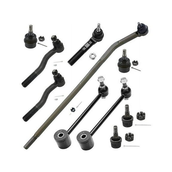Front and Rear Ball Joint Sway Bar Link Tie Rod End Kit - Compatible with 2007 - 2016 Jeep Wrangler 2008 2009 2010 2011 2012 2013 2014 2015